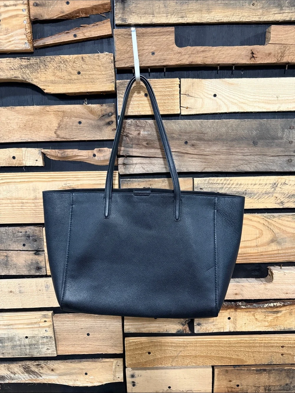 Tory Burch Carson Black Pebbled Leather Tote Bag